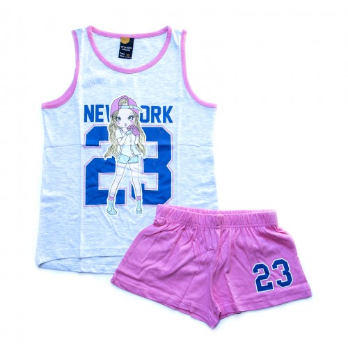 Pijama niña NEW YORK gris 40 GRADOS