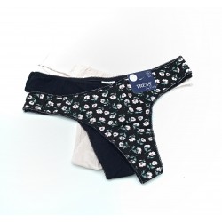 Pack de 3 tangas flores negras Tress