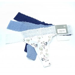 Pack de 3 tangas flores blancas Tress