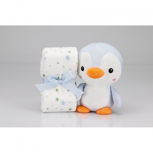 Pingüino de peluche + manta