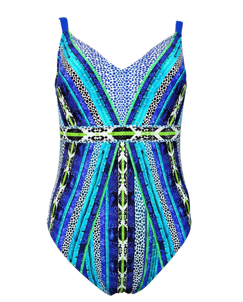 Bañador reductor mujer tonos azul