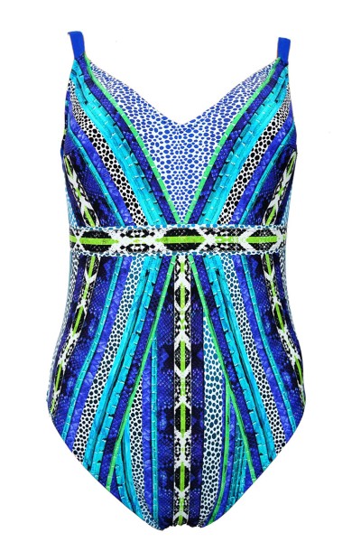 Bañador reductor mujer tonos azul