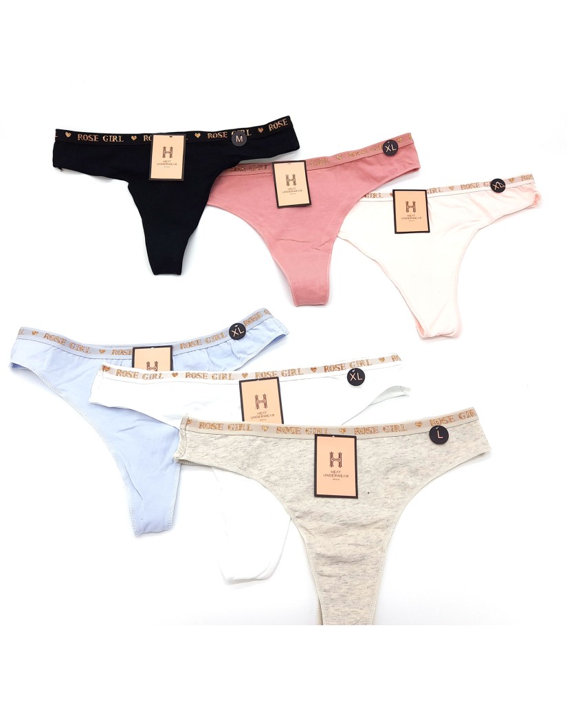 Tanga mujer letras purpurina Tress