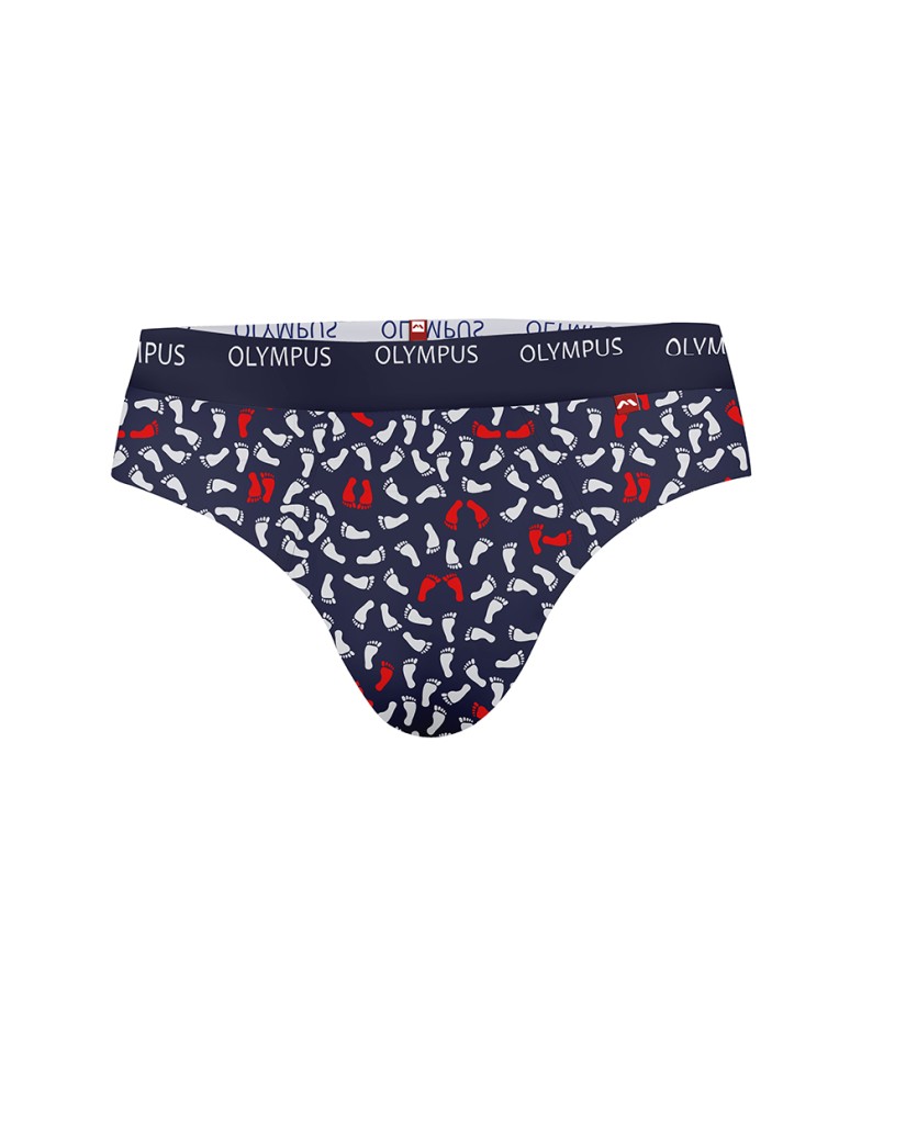 Slip hombre huellas rojas Olympus
