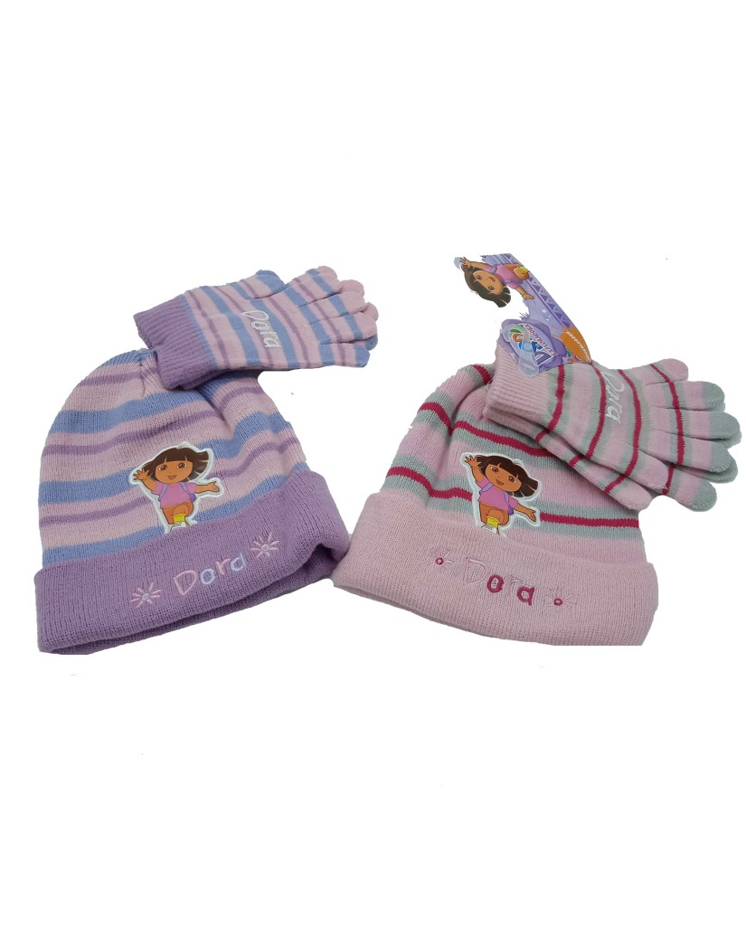Conjunto gorro y guantes Dora