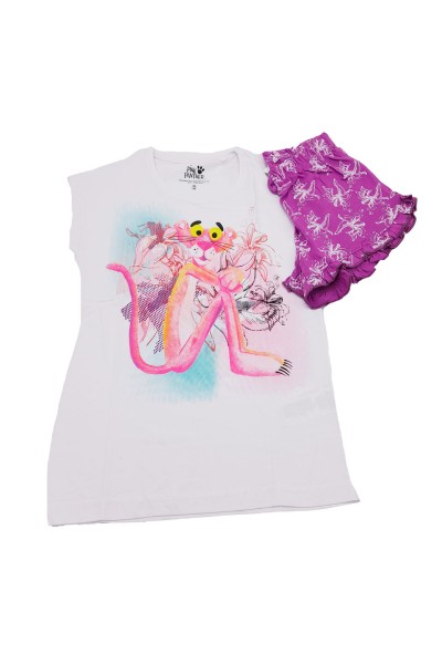 Pijama niña manga corta Pantera Rosa