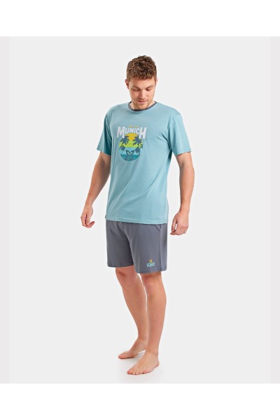 Pijama hombre verano aguamarina Munich