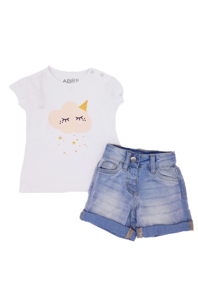 Conjunto 2 piezas vaquero nube Petit Utopie