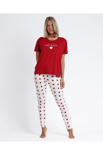 Pijama mujer corazones largo Admas