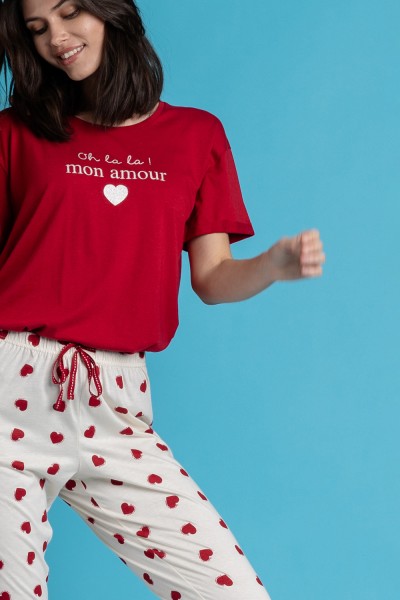 Pijama mujer corazones largo Admas
