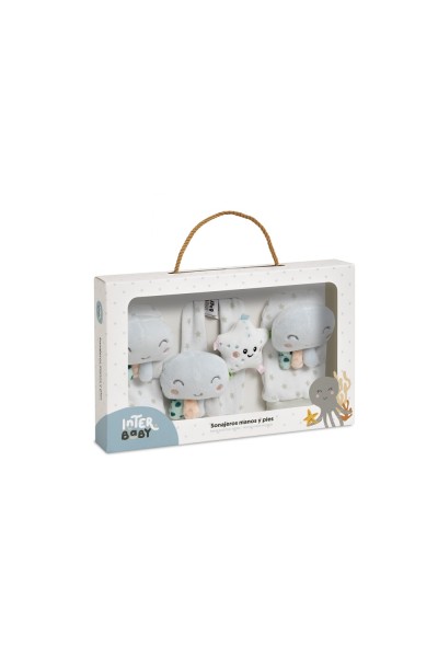 Set sonajeros para pies y muñecas pulpo Interbaby
