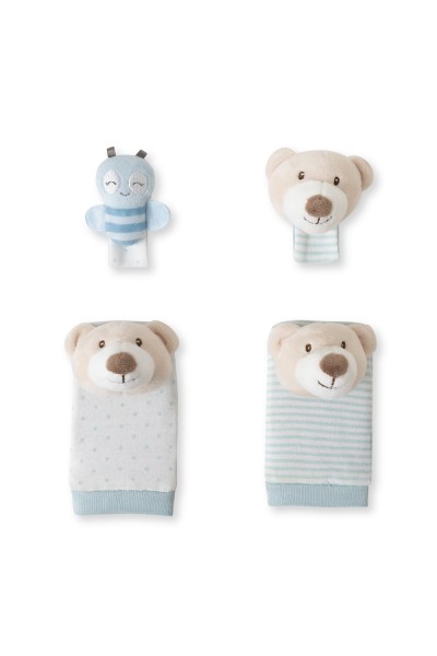 Set sonajeros para pies y muñecas osito Interbaby