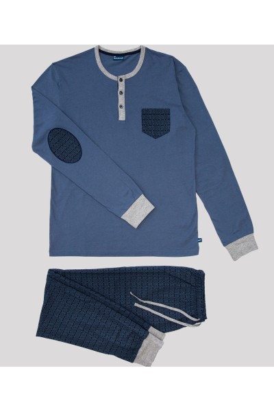 Pijama hombre algodón azul Abanderado