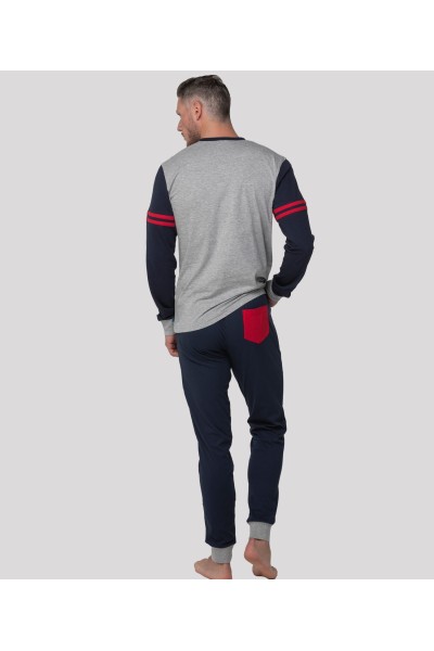 Pijama hombre algodón gris Abanderado