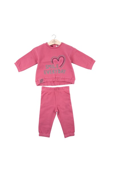Conjunto 2 piezas niña fucsia corazón Babybol
