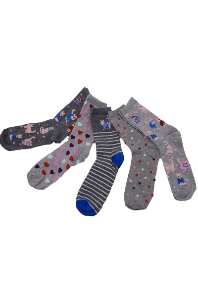 Pack de 5 calcetines mujer corazones colores 40 Grados