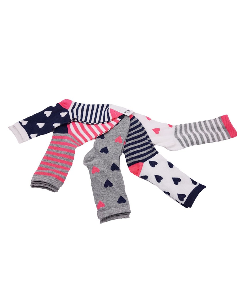 Pack de 5 calcetines niña corazones 40 Grados