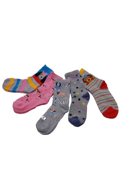 Pack de 5 calcetines niña perritos 40 Grados