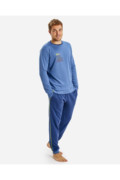Pijama hombre terciopelo Velour collection azul