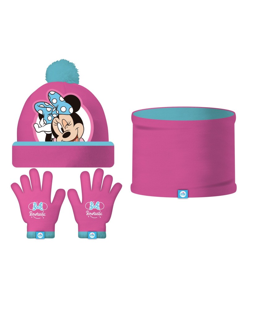 Conjunto gorro, guantes y braga Minnie Mouse