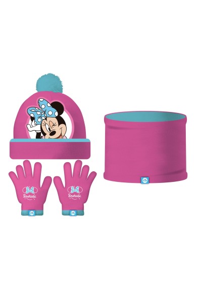 Conjunto gorro, guantes y braga Minnie Mouse