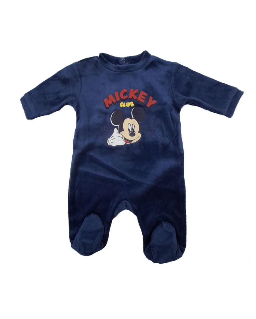 Pelele bebé invierno azul marino Mickey Mouse