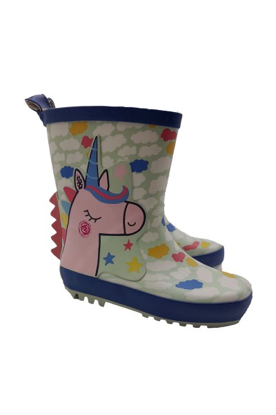 Botas de agua verde unicornio