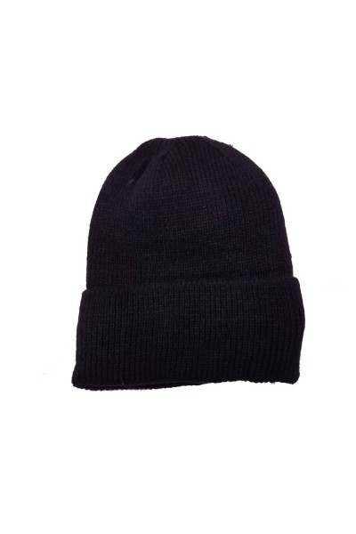 Gorro hombre negro liso con felpa interior