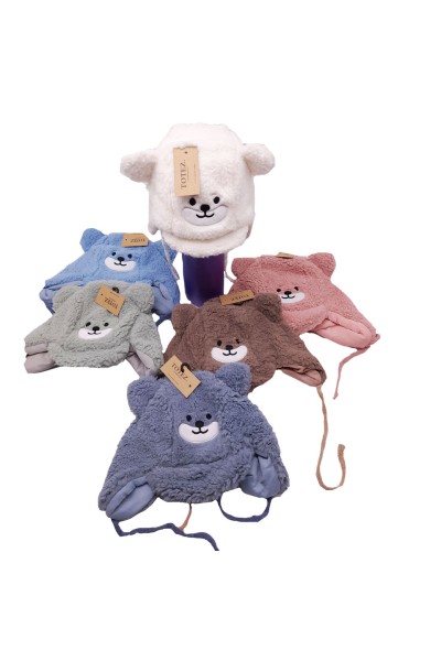 Gorro para niño/a con forma de osito con orejeras