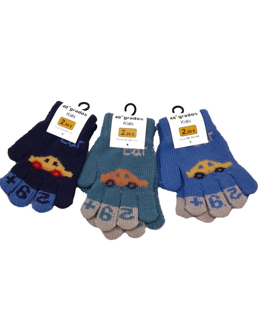 Guantes niño colores coche