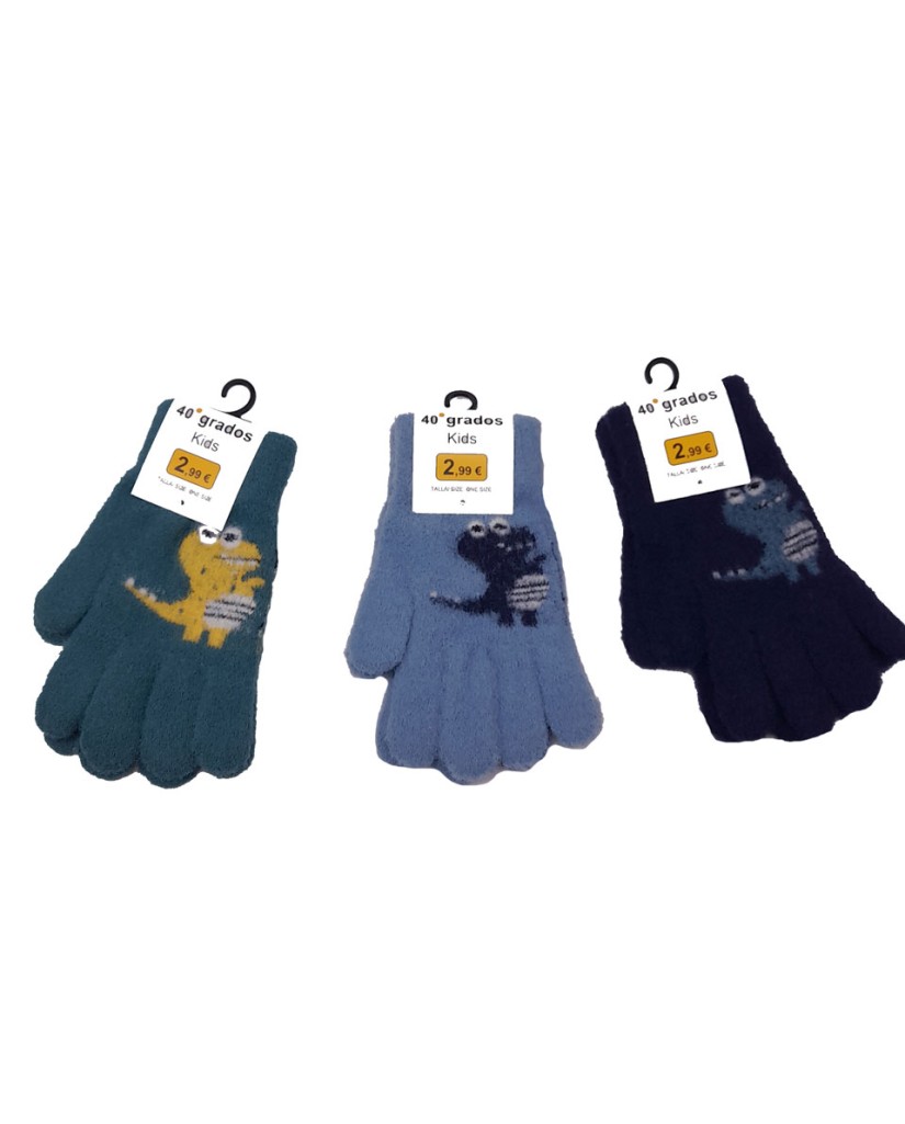 Guantes niño dinosaurio