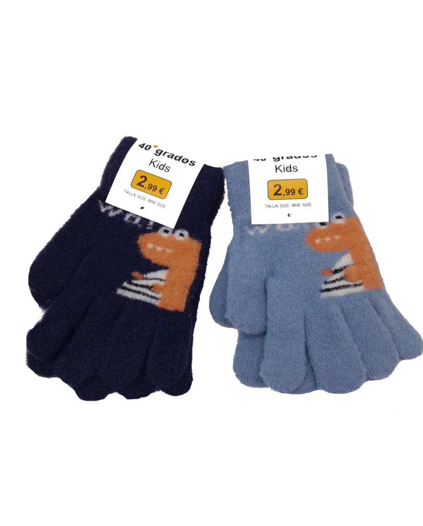 Guantes niño dinosaurio