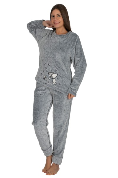 Pijama mujer coralina gris Snoopy Javier Golmar