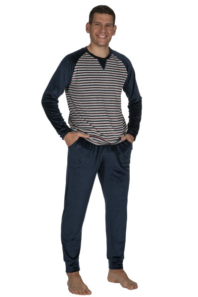 Pijama hombre terciopelo a rayas Javier Golmar