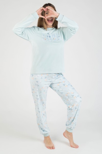 Pijama mujer coralina LOVE Caramelo