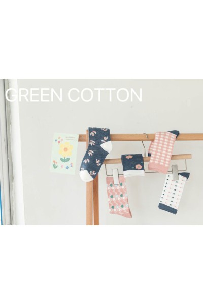 Pack 3 calcetines mujer flores Green Cotton