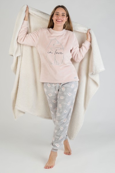Pijama mujer coralina "In love" Olympus