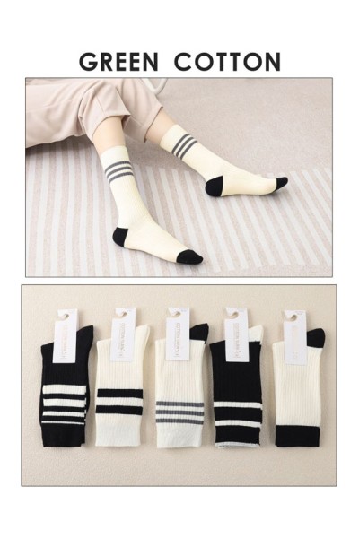 Pack 3 calcetines mujer lisos Green Cotton