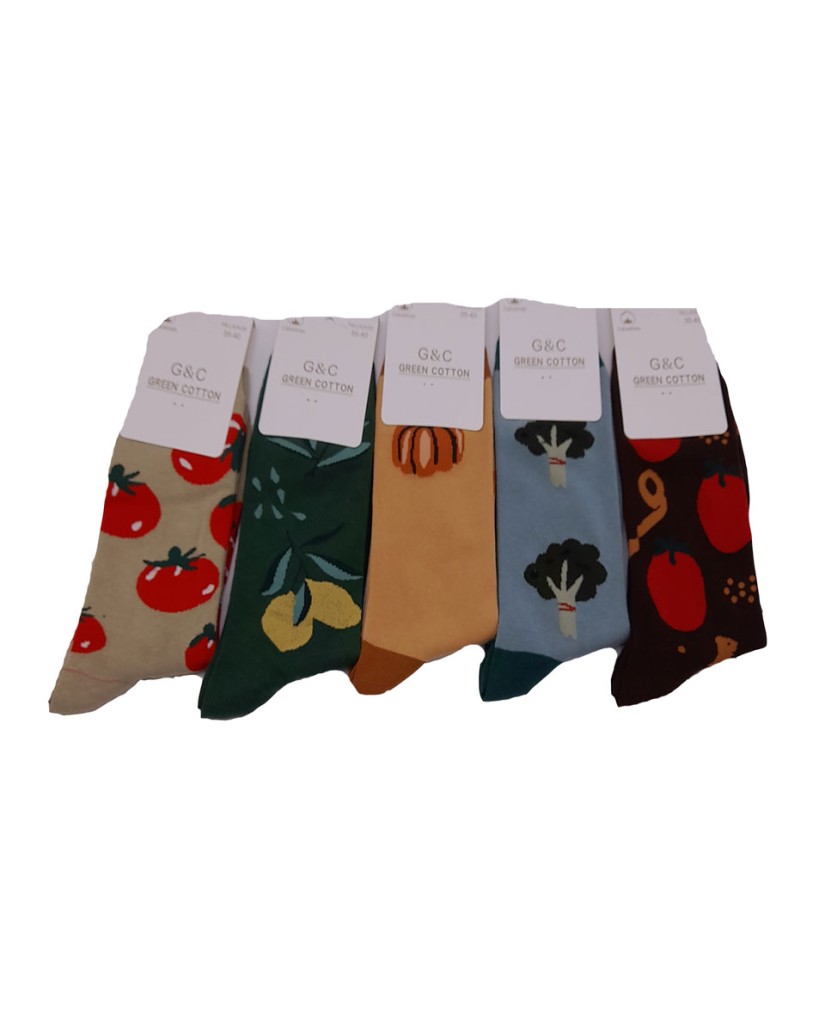 Pack de 3 calcetines mujer verduras Green Cotton