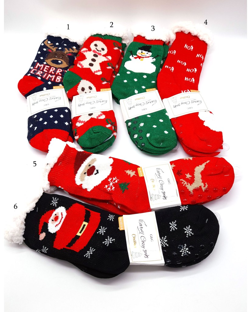 Calcetín andar por casa mujer rojo Navidad