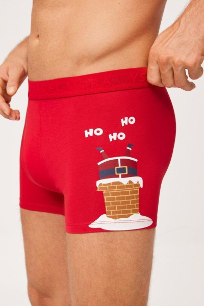 Bóxer hombre algodón rojo Navidad Ysabel Mora