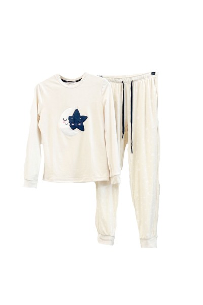 Pijama mujer terciopelo estrella y luna