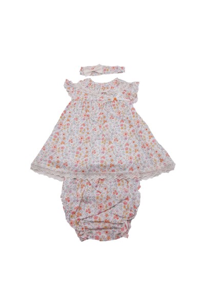 Vestido y braguita con diadema flores BabyFerr