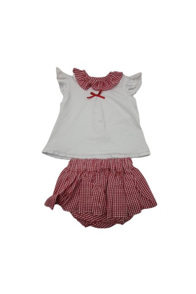 Conjunto 2 piezas bebé rojo vichy BabyFerr