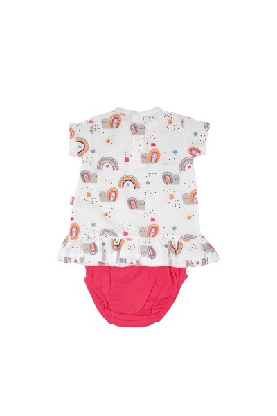 Vestido y braguita con diadema bebé arcoiris Babybol