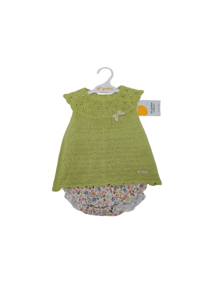 Vestido y braguita bebé verde Visi