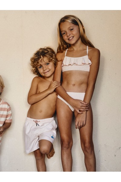 Bikini niña puntitos volante Waterlemon