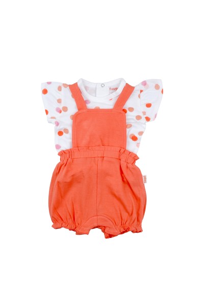 Peto y camiseta bebé naranja lunares Babybol