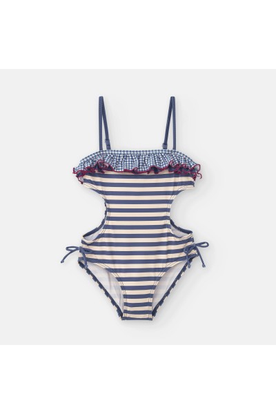 Bañador cut-out niña a rayas marinero Waterlemon