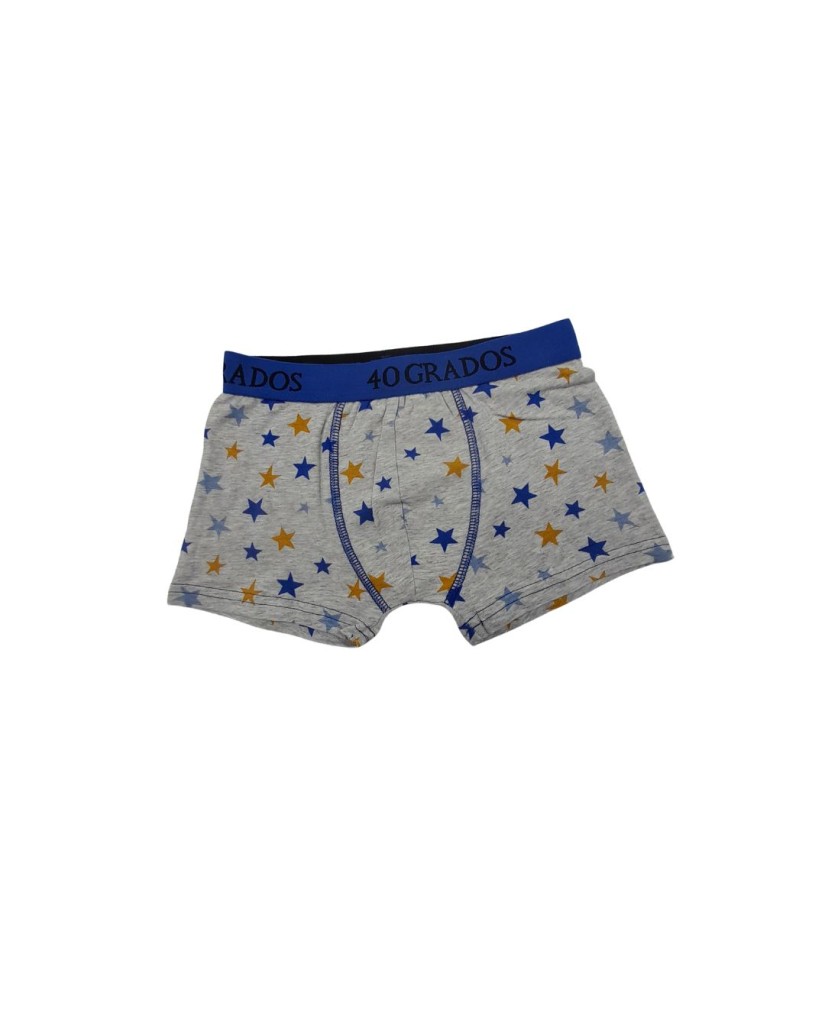 Bóxer niño estrellas gris 40 Grados